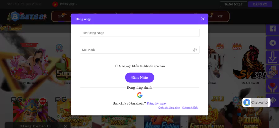 Đăng nhập tài khoản BET88 và trải nghiệm ngay